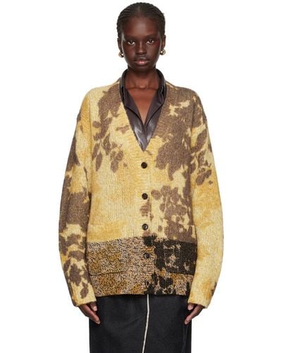 Dries Van Noten Yellow Floral Cardigan - Orange