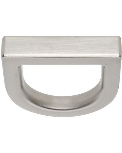 Rick Owens Silver Dring Ring - White