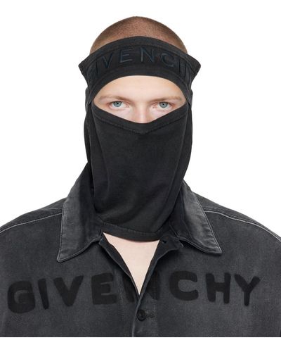 Givenchy Passe-montagne noir à logo brodé
