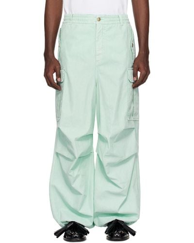 Marni Garment-Dyed Denim Cargo Trousers - Green