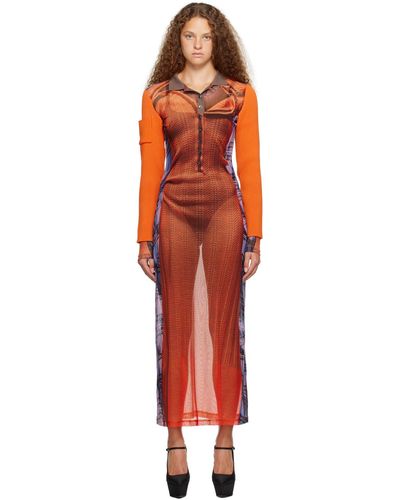 Y. Project Jean Paul Gaultier Edition Maxi Dress - Orange