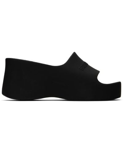 Balenciaga Black Chunky Wedge Sandals