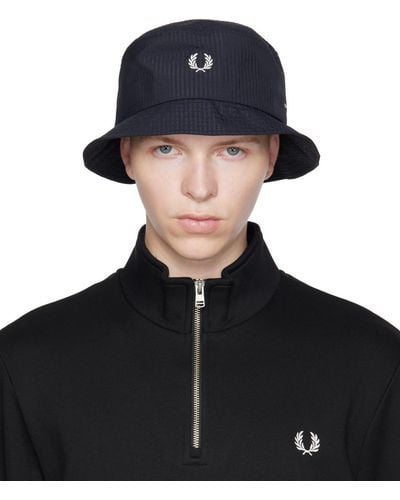 Fred Perry Dual Branded Bucket Hat - Black