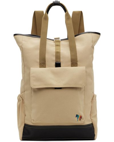 PS by Paul Smith Beige Embroidered Backpack - Natural