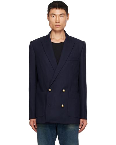 Balmain Veston bleu marine à double boutonnage