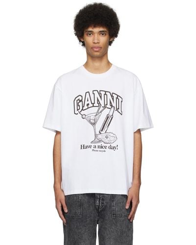 Ganni White Cocktail T-shirt