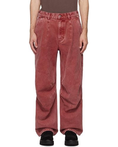 R13 Pink Glen Carpenter Pants - Red