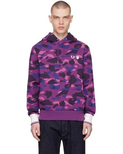 A Bathing Ape Fred Perry Edition Hoodie - Purple