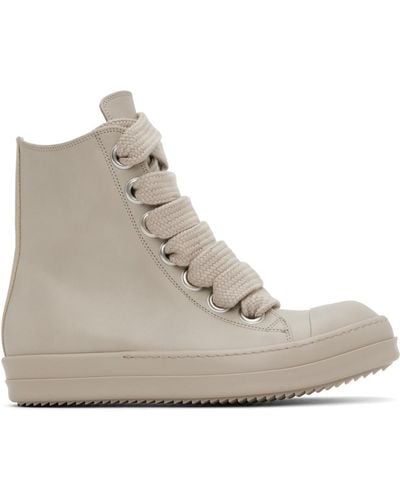 Rick Owens Off-white Washed Calf Sneakers - Gray