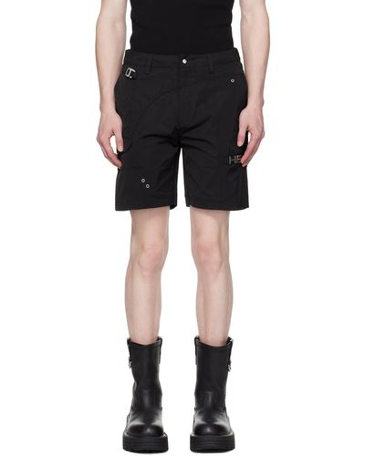 HELIOT EMIL Minimal Cargo Shorts - Black