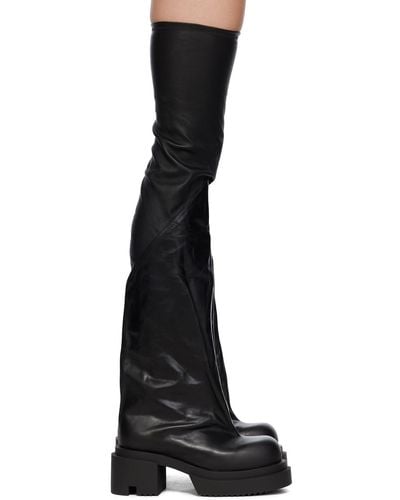 Rick Owens Black Bogun Tall Boots