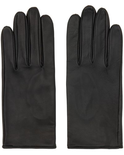 Ernest W. Baker Press-stud Gloves - Black