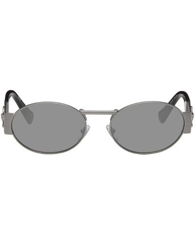 Versace Silver Oval Sunglasses - Black