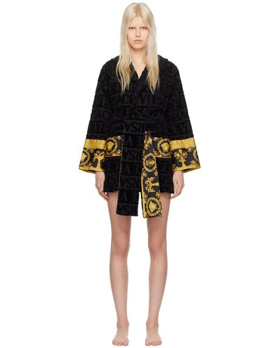 Versace Black Short Robe