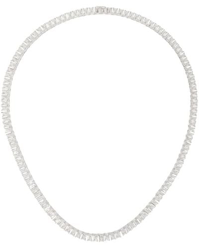 Hatton Labs Emerald Cut Tennis Chain Necklace - White