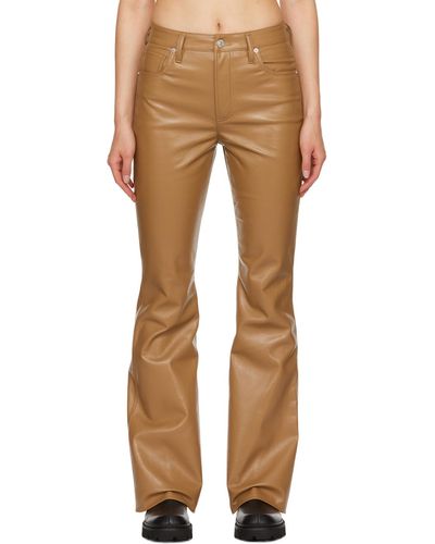 Citizens of Humanity Tan Lilah Leather Pants - Natural