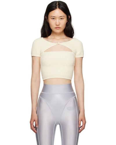 T By Alexander Wang Off-white Cutout T-shirt - Multicolor