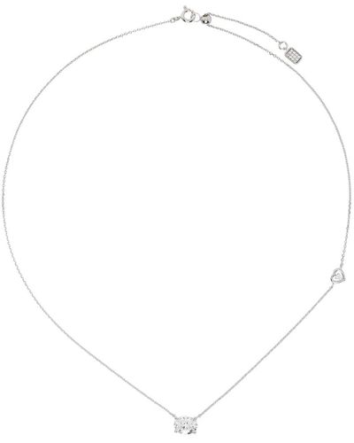 NUMBERING Oval Pendant Necklace - White