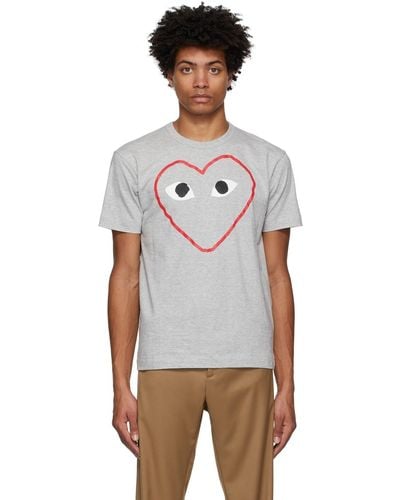 COMME DES GARÇONS PLAY Comme Des Garçons Play Outline Heart T-shirt - Gray