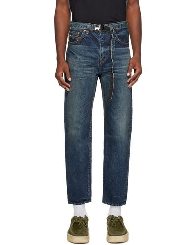 Sacai Belted Jeans - Blue