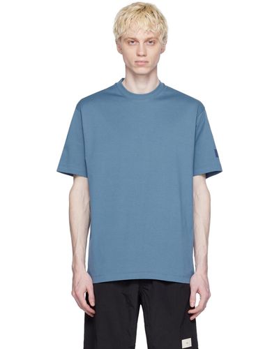 Y-3 ブルー ボンディングロゴ Tシャツ