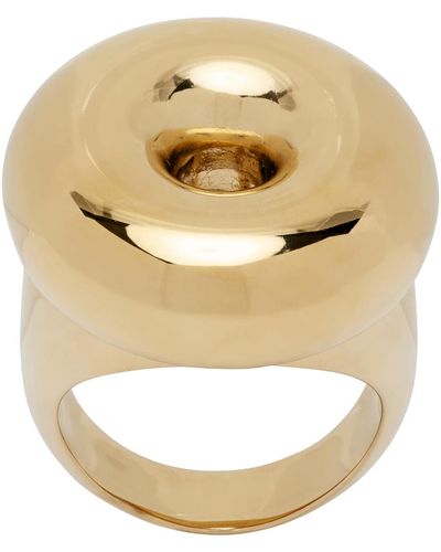 JW Anderson Gold Bumper Moon Ring - Metallic