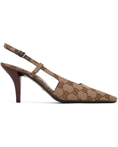 Gucci GG Canvas Slingback Pump - Metallic