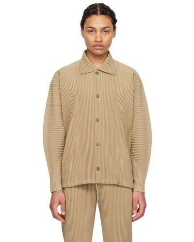 Homme Plissé Issey Miyake Homme Plissé Issey Miyake Beige Monthly Color February Jacket - Natural