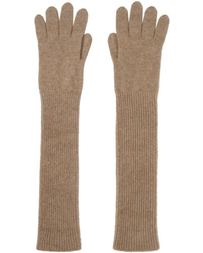 AURALEE Baby Cashmere Knit Long Gloves - Multicolour