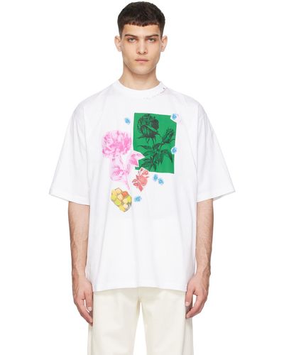 Marni T-shirt blanc à images es imprimées - Multicolore