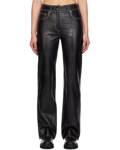Stand Studio Black Sandy Leather Trousers