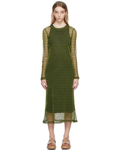 Song For The Mute Crewneck Midi Dress - Green