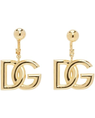 Dolce & Gabbana ゴールド ロゴ ピアス - メタリック