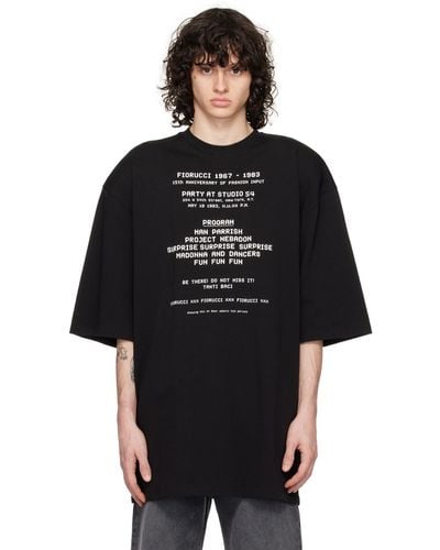Fiorucci Print T-Shirt - Black
