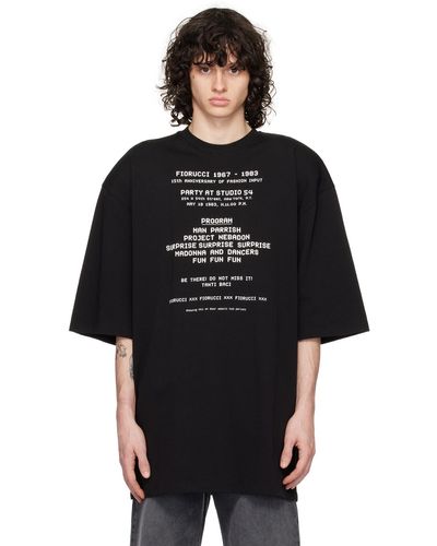 Fiorucci T-shirt noir à texte imprimé