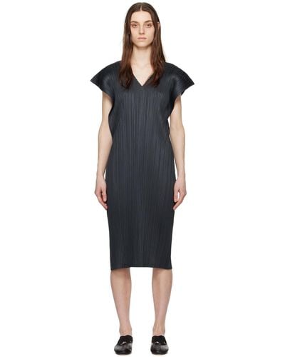 Pleats Please Issey Miyake Monthly Colors March Midi Dress - Black