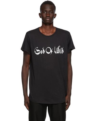 Ann Demeulemeester Ssense 限定 God Of Wild コレクション God Of Wild ファイン T シャツ - ブラック