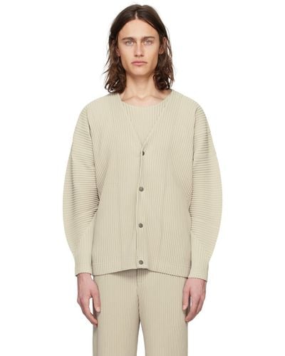 Homme Plissé Issey Miyake Cardigan monthly color march - Neutre