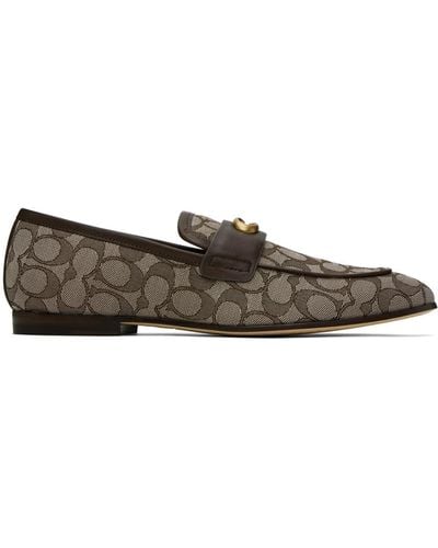COACH Brown Sculpted Signature Loafers - Black