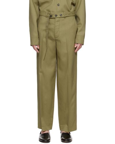 Rohe Belted Trousers - Green