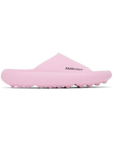Ambush Pink Slider Sandals - Black