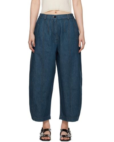 Cordera Frontal Seam Curved Jeans - Blue