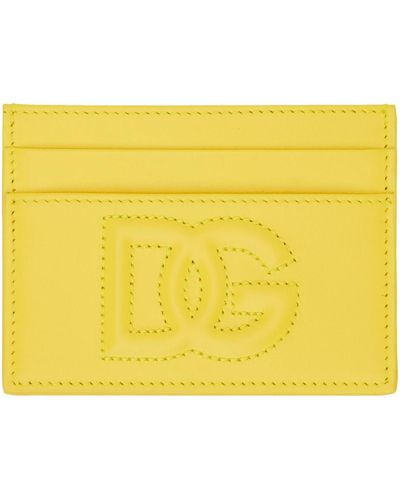 Dolce & Gabbana ゴールド ロゴ カードケース - イエロー