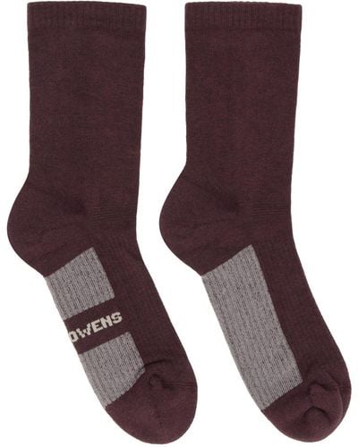 Rick Owens Purple & Off-white Glitter Socks