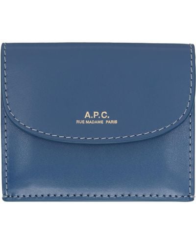 A.P.C. ブルー Genève 三つ折り財布