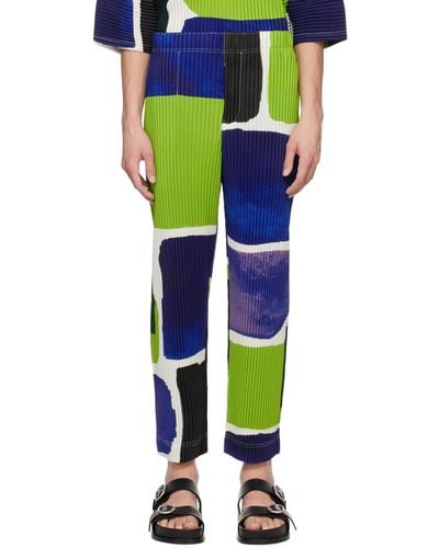 Homme Plissé Issey Miyake Landscape Trousers - Green
