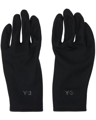 Y-3 Gants noirs à compatibilité avec les écrans tactiles