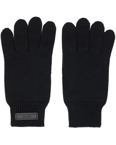 Versace Black Logo Gloves