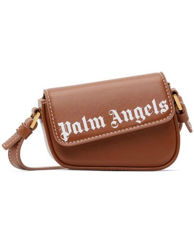 Palm Angels Mini sac crash brun - Noir