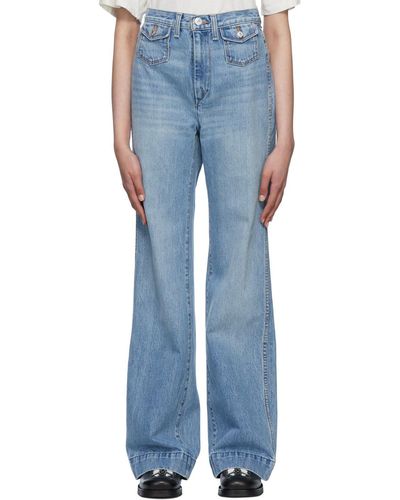 RE/DONE 70S Pocket Wide Leg Jeans - Blue